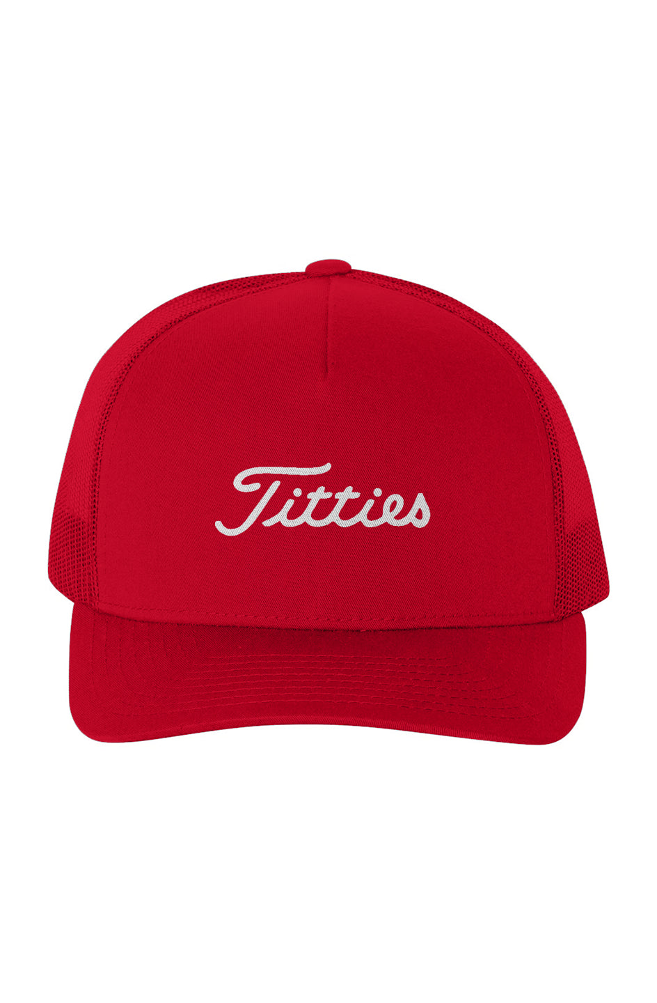 Red Titties Retro Trucker Golf Hat With Mesh Back