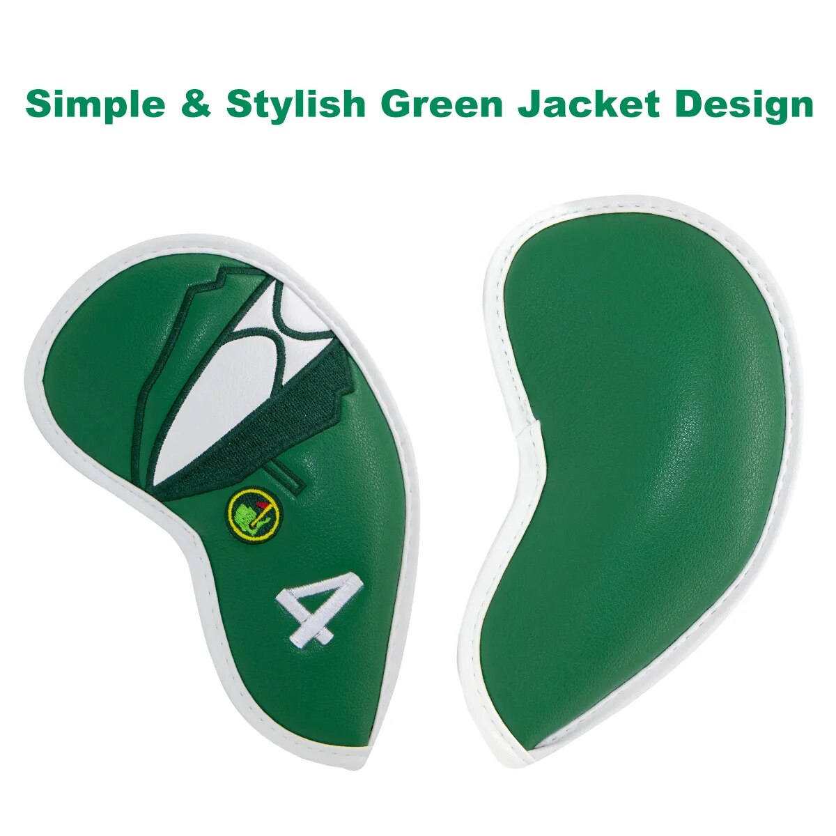 The Masters Green Jacket Leather Golf Iron Head Covers 10pcs