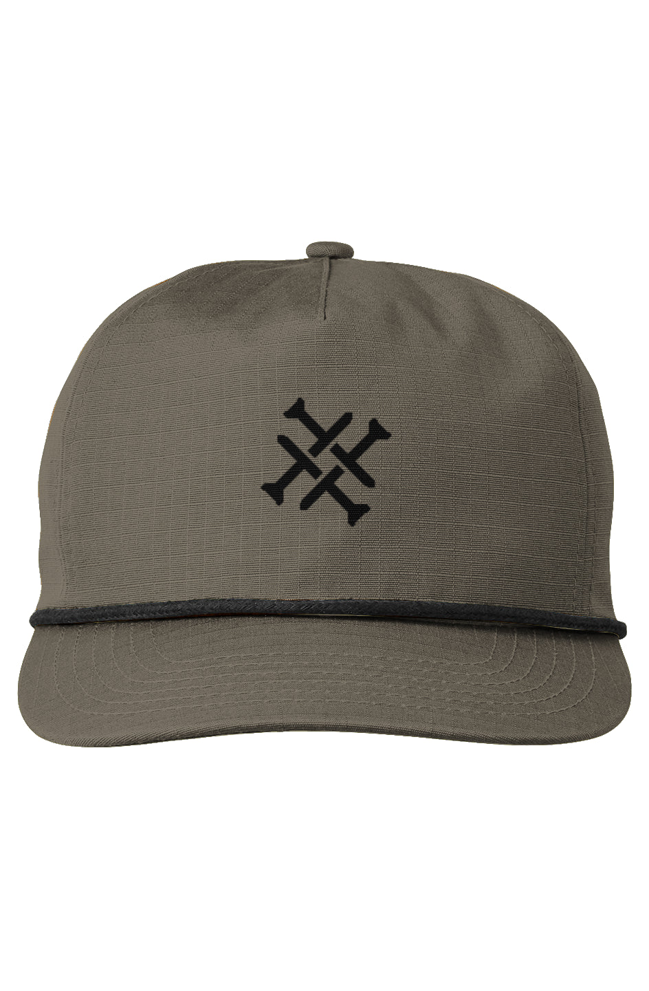 Khaki Black Golf Tees Snapback Rope Hat