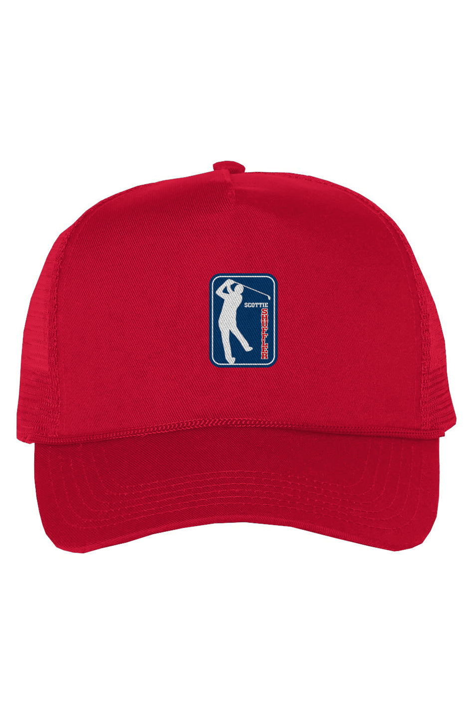 Red Scottie Shuffler Five-Panel Golf Trucker Hat