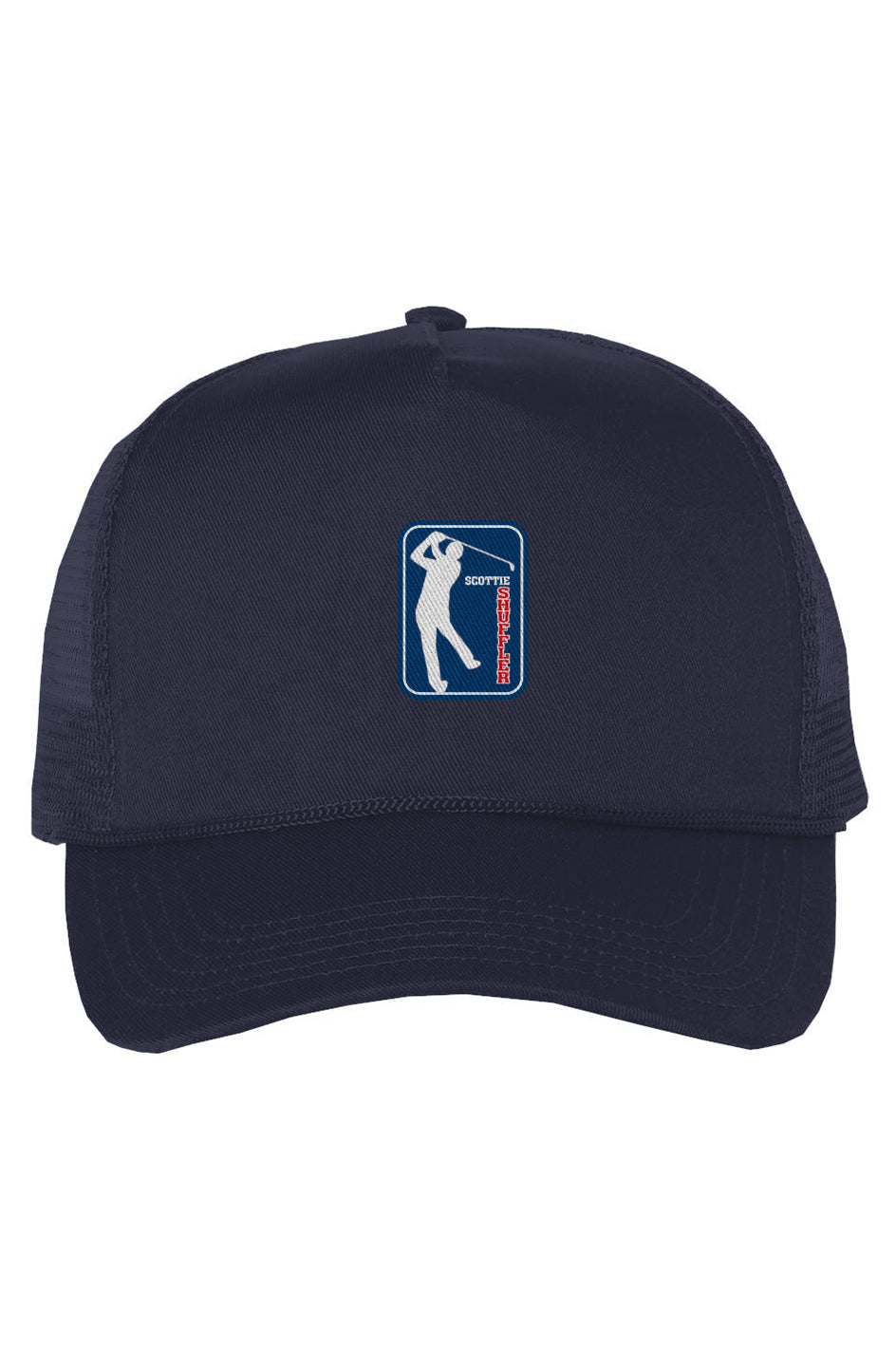 Navy Scottie Shuffler Five-Panel Golf Trucker Hat