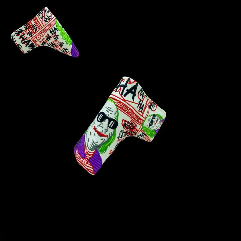 The Joker Dollar Bill Themed Leather Golf Club Head Covers Driver, Wood, Hybrid, Blade Putter