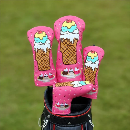 Ice Cream & Sprinkles Design Golf Club Head Covers Driver, Wood, Hybrid, Mallet & Blade Putters