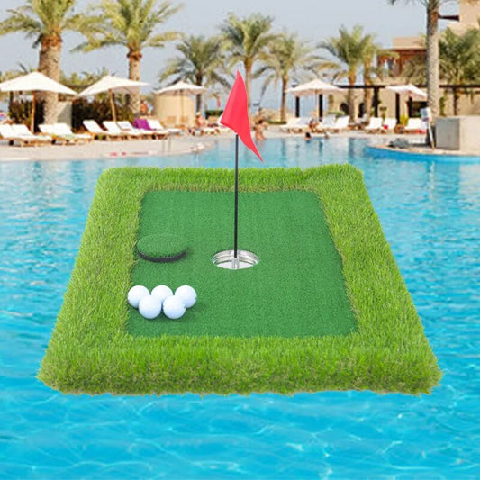 Floating Pool Turf Green Chipping Golf Mat Game with Flag